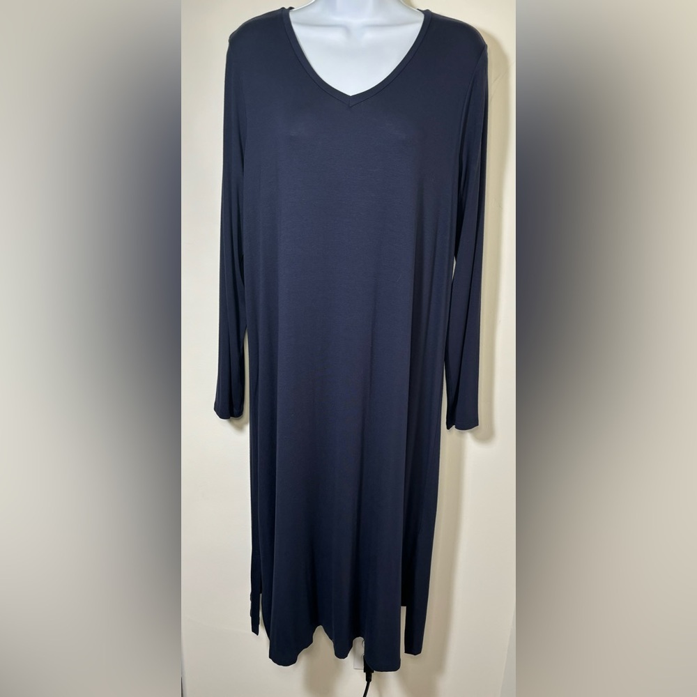 Eileen Fisher Long Sleeve V Neck Midi Dress - NWT - Picture 6 of 12